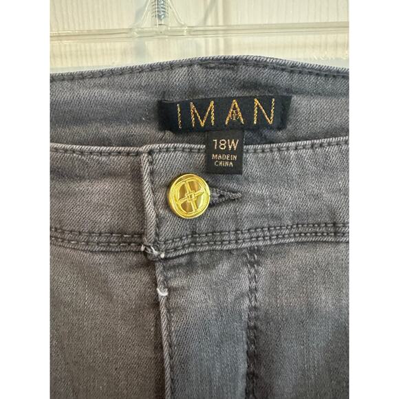 New IMAN Dark Gray Denim Bootcut Mid Rise Jeans – Size 18W - Picture 3 of 7